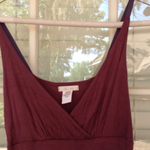 Lux wine dress with purple ruffles - Picture 2 of 4